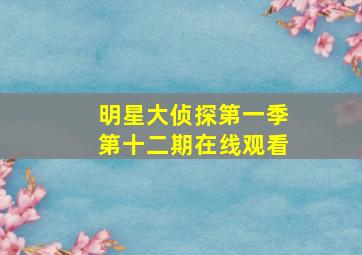 明星大侦探第一季第十二期在线观看