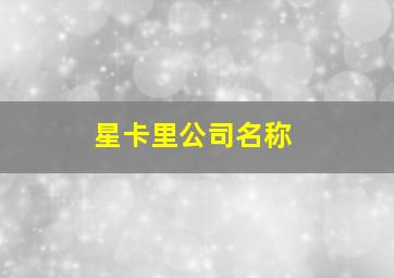 星卡里公司名称