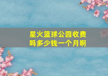 星火篮球公园收费吗多少钱一个月啊