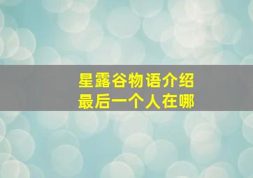 星露谷物语介绍最后一个人在哪