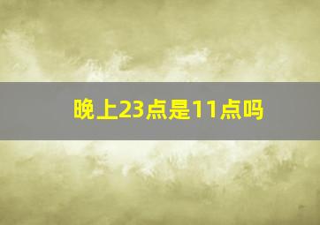 晚上23点是11点吗