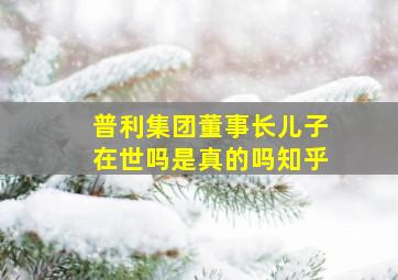 普利集团董事长儿子在世吗是真的吗知乎