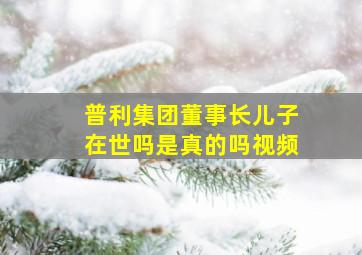 普利集团董事长儿子在世吗是真的吗视频