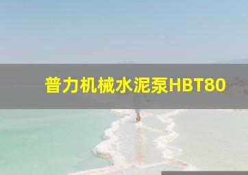 普力机械水泥泵HBT80