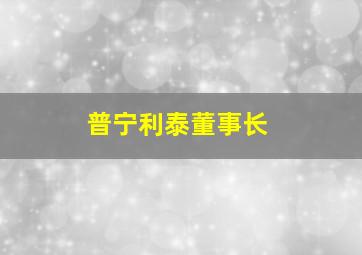 普宁利泰董事长