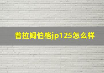 普拉姆伯格jp125怎么样