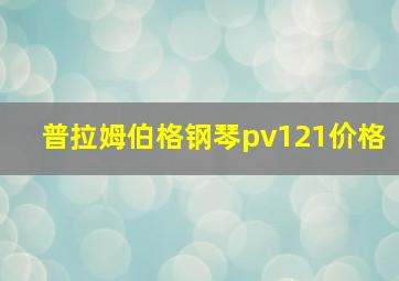 普拉姆伯格钢琴pv121价格