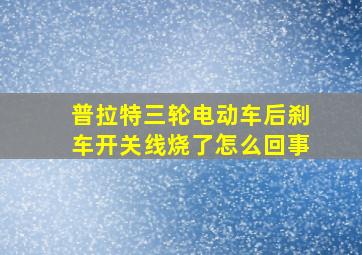 普拉特三轮电动车后刹车开关线烧了怎么回事