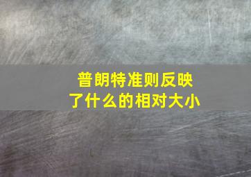 普朗特准则反映了什么的相对大小