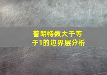 普朗特数大于等于1的边界层分析