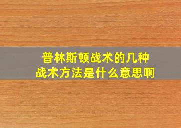 普林斯顿战术的几种战术方法是什么意思啊