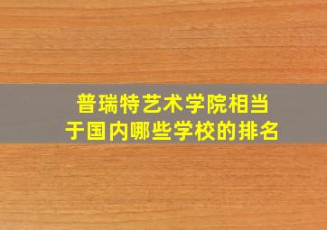 普瑞特艺术学院相当于国内哪些学校的排名