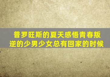 普罗旺斯的夏天感悟青春叛逆的少男少女总有回家的时候