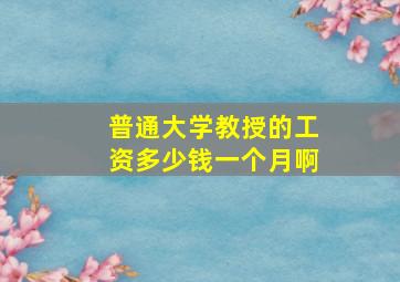 普通大学教授的工资多少钱一个月啊