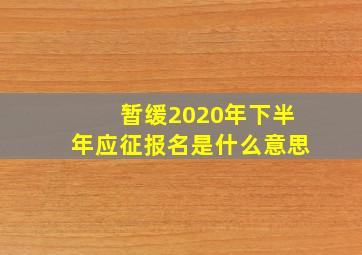 暂缓2020年下半年应征报名是什么意思