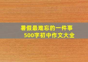 暑假最难忘的一件事500字初中作文大全