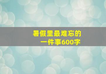 暑假里最难忘的一件事600字