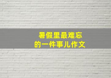 暑假里最难忘的一件事儿作文