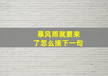 暴风雨就要来了怎么接下一句