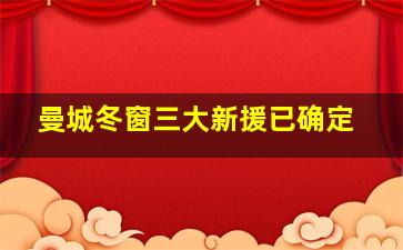 曼城冬窗三大新援已确定