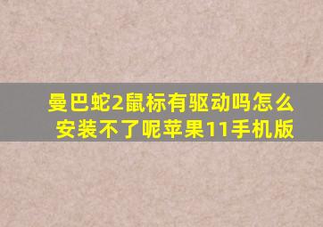 曼巴蛇2鼠标有驱动吗怎么安装不了呢苹果11手机版