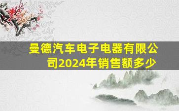 曼德汽车电子电器有限公司2024年销售额多少