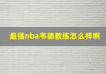 最强nba韦德教练怎么样啊