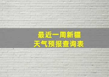 最近一周新疆天气预报查询表