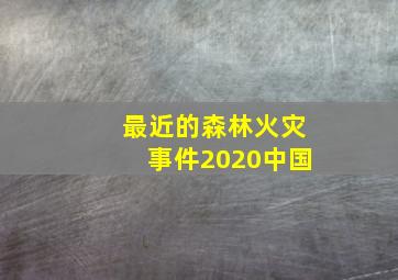 最近的森林火灾事件2020中国