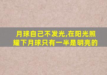 月球自己不发光,在阳光照耀下月球只有一半是明亮的