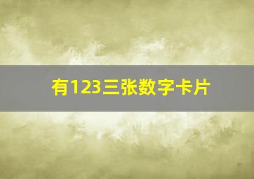 有123三张数字卡片