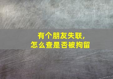 有个朋友失联,怎么查是否被拘留