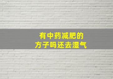 有中药减肥的方子吗还去湿气