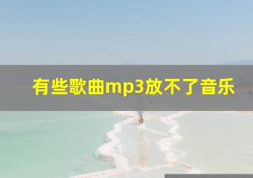 有些歌曲mp3放不了音乐