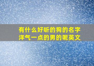 有什么好听的狗的名字洋气一点的男的呢英文