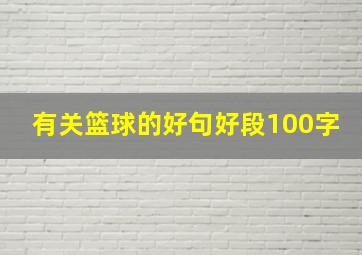 有关篮球的好句好段100字