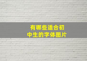 有哪些适合初中生的字体图片