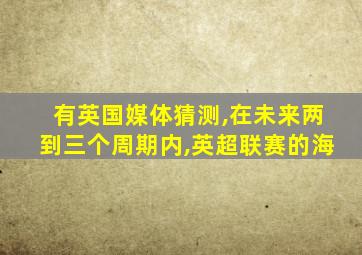 有英国媒体猜测,在未来两到三个周期内,英超联赛的海