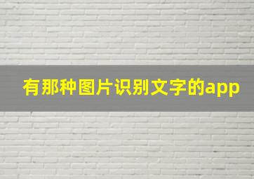 有那种图片识别文字的app