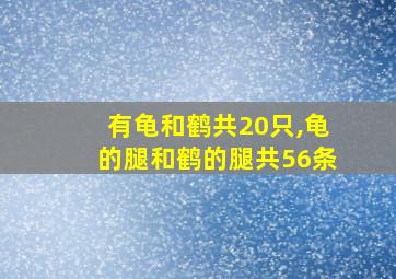 有龟和鹤共20只,龟的腿和鹤的腿共56条