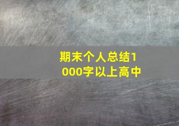 期末个人总结1000字以上高中