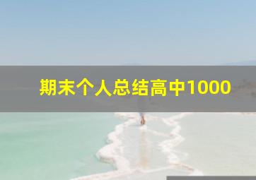 期末个人总结高中1000