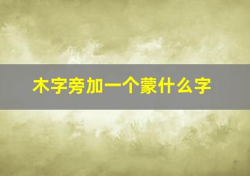 木字旁加一个蒙什么字