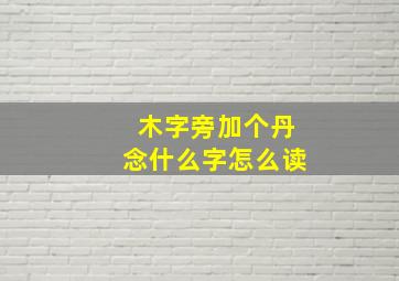 木字旁加个丹念什么字怎么读