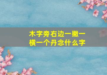 木字旁右边一撇一横一个丹念什么字