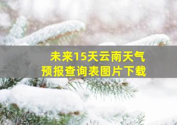 未来15天云南天气预报查询表图片下载