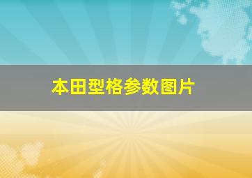 本田型格参数图片