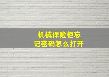 机械保险柜忘记密码怎么打开