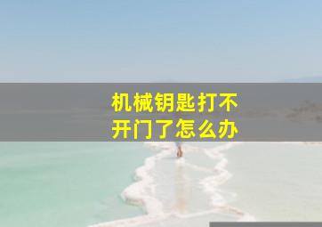 机械钥匙打不开门了怎么办