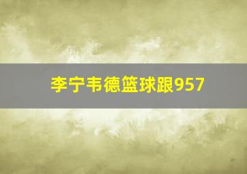 李宁韦德篮球跟957